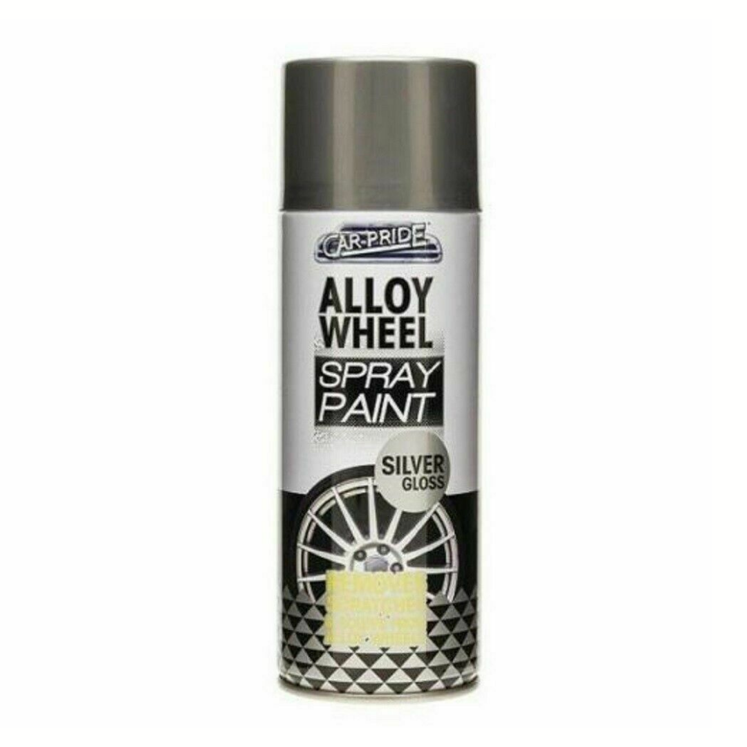 Car Pride High Grade Car Alloy Wheel Silver Gloss Aerosol Spray Paint Can  400ml