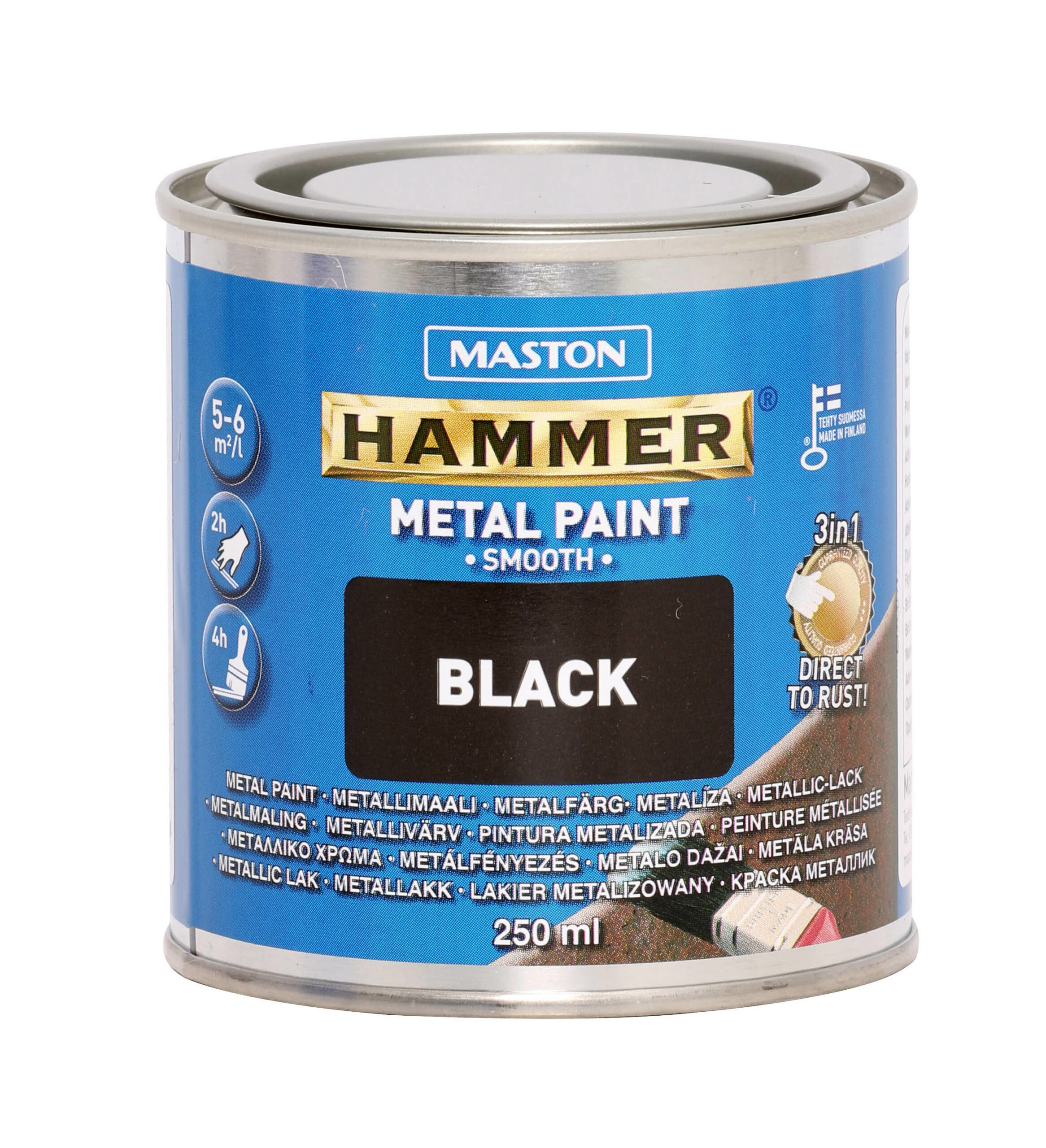Maston Paint Hammer Smooth Black 250ml – Sprayster