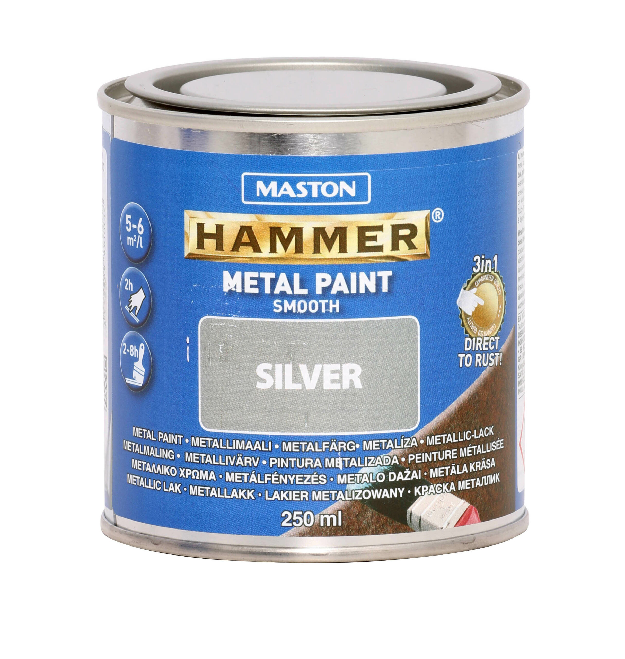 Maston Paint Hammer Smooth Silver 250ml – Sprayster