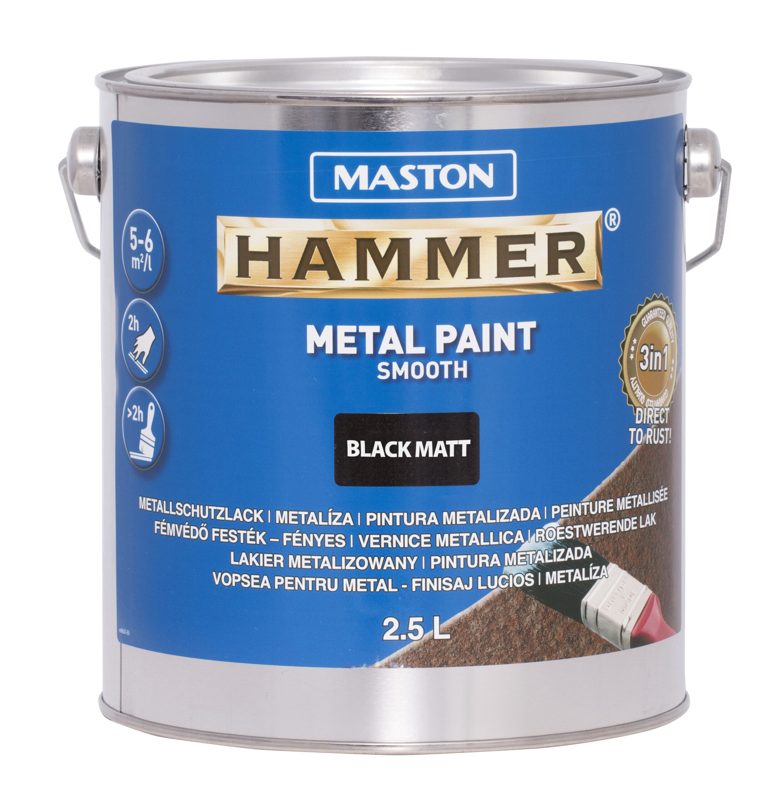 Maston Paint Hammer Smooth Matt Black 2.5l – Sprayster